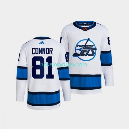 Pánské Hokejový Dres Winnipeg Jets Kyle Connor 81 Adidas 2022 Reverse Retro Bílý Authentic